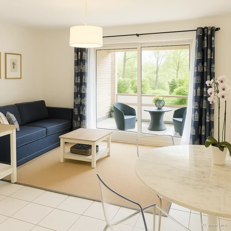 Düsseldorf-Niederkassel: Möbliertes Apartment mit großer Westterrasse und Gartenblick!